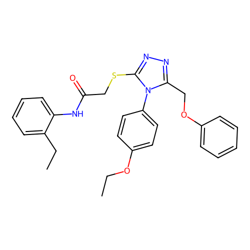 2-{[4-(4-ethoxyphenyl)-5-(phenoxymethyl)-4H-1,2,4-triazol-3-yl]sulfanyl}-N-(2-ethylphenyl)acetamide structure