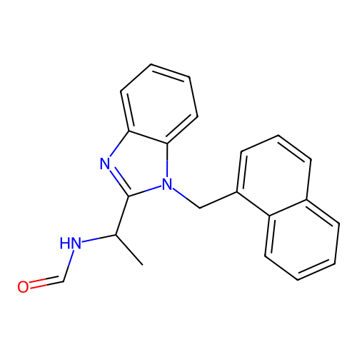 N-{1-[1-(naphthalen-1-ylmethyl)-1H-benzimidazol-2-yl]ethyl}formamide structure