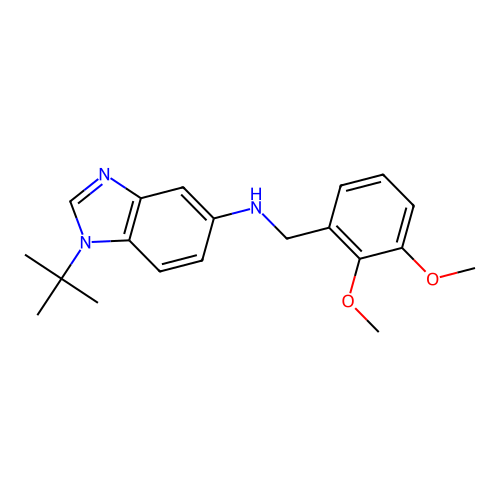 1-tert-butyl-N-(2,3-dimethoxybenzyl)-1H-benzimidazol-5-amine structure