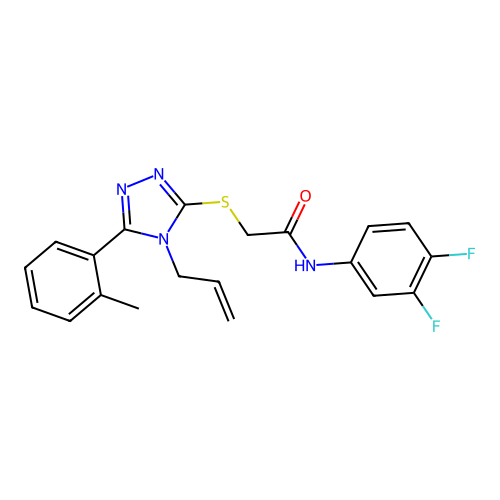 N-(3,4-difluorophenyl)-2-{[5-(2-methylphenyl)-4-(prop-2-en-1-yl)-4H-1,2,4-triazol-3-yl]sulfanyl}acetamide structure