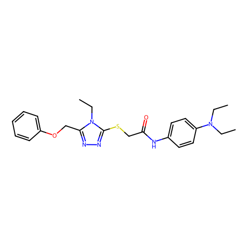 N-[4-(diethylamino)phenyl]-2-{[4-ethyl-5-(phenoxymethyl)-4H-1,2,4-triazol-3-yl]sulfanyl}acetamide structure
