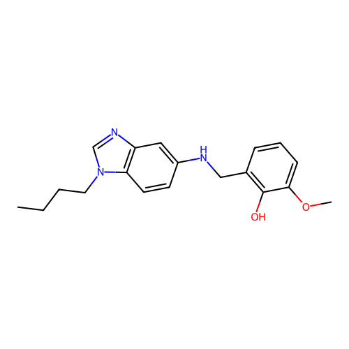 2-{[(1-butyl-1H-benzimidazol-5-yl)amino]methyl}-6-methoxyphenol structure