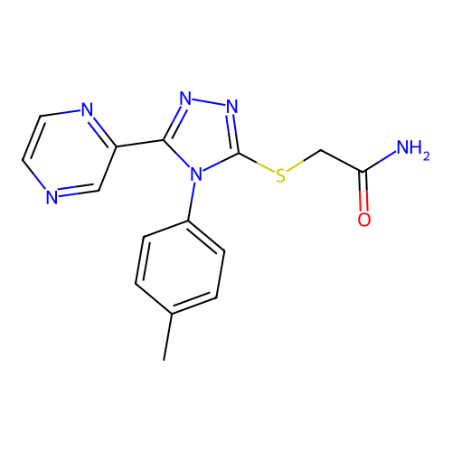 2-{[4-(4-methylphenyl)-5-(pyrazin-2-yl)-4H-1,2,4-triazol-3-yl]sulfanyl}acetamide structure