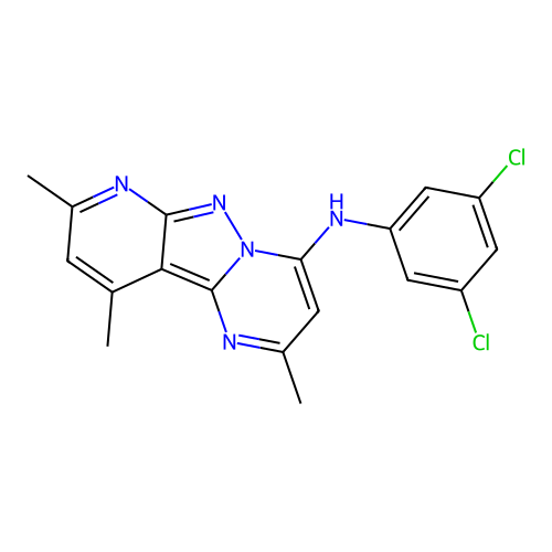 C18H15Cl2N5 structure