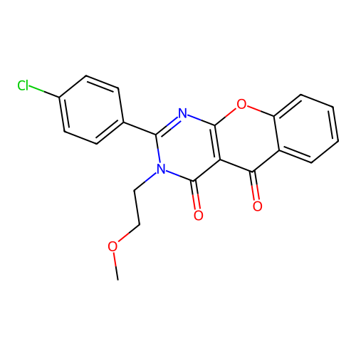 2-(4-chlorophenyl)-3-(2-methoxyethyl)-4H-chromeno[2,3-d]pyrimidine-4,5(3H)-dione structure