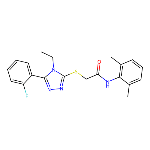N-(2,6-dimethylphenyl)-2-{[4-ethyl-5-(2-fluorophenyl)-4H-1,2,4-triazol-3-yl]sulfanyl}acetamide structure
