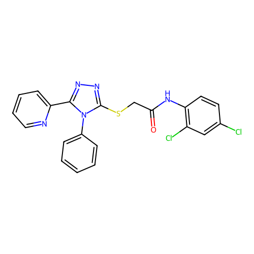 N-(2,4-dichlorophenyl)-2-[(4-phenyl-5-pyridin-2-yl-1,2,4-triazol-3-yl)sulfanyl]acetamide structure