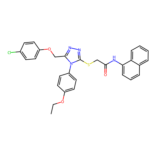 2-((5-((4-chlorophenoxy)methyl)-4-(4-ethoxyphenyl)-4H-1,2,4-triazol-3-yl)thio)-N-(naphthalen-1-yl)acetamide structure