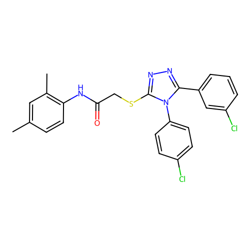 2-{[5-(3-chlorophenyl)-4-(4-chlorophenyl)-4H-1,2,4-triazol-3-yl]sulfanyl}-N-(2,4-dimethylphenyl)acetamide structure