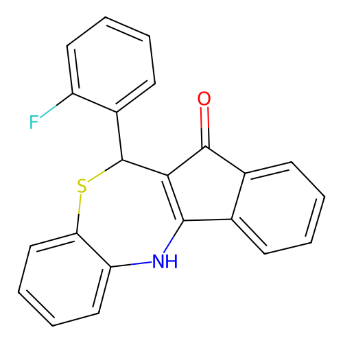 6-(2-fluorophenyl)-6H-benzo[b]indeno[1,2-e][1,4]thiazepin-5-ol structure