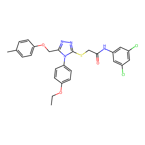 N-(3,5-dichlorophenyl)-2-((4-(4-ethoxyphenyl)-5-((p-tolyloxy)methyl)-4H-1,2,4-triazol-3-yl)thio)acetamide structure