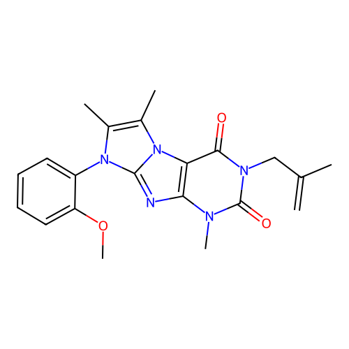 6-(2-methoxyphenyl)-4,7,8-trimethyl-2-(2-methylprop-2-enyl)purino[7,8-a]imidazole-1,3-dione structure