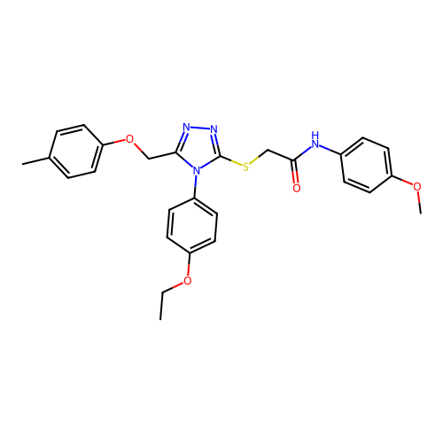 2-((4-(4-ethoxyphenyl)-5-((p-tolyloxy)methyl)-4H-1,2,4-triazol-3-yl)thio)-N-(4-methoxyphenyl)acetamide structure