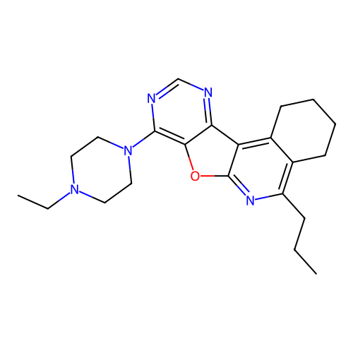 8-(4-ethylpiperazin-1-yl)-5-propyl-1,2,3,4-tetrahydropyrimido[4',5':4,5]furo[2,3-c]isoquinoline structure