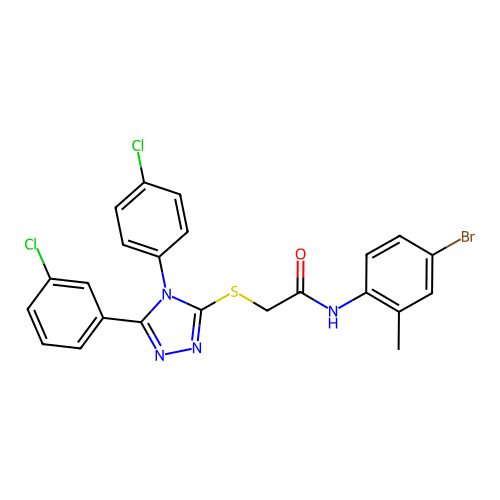 N-(4-bromo-2-methylphenyl)-2-{[5-(3-chlorophenyl)-4-(4-chlorophenyl)-4H-1,2,4-triazol-3-yl]sulfanyl}acetamide structure