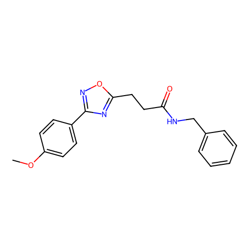 N-benzyl-3-[3-(4-methoxyphenyl)-1,2,4-oxadiazol-5-yl]propanamide structure
