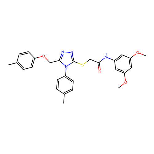 N-(3,5-dimethoxyphenyl)-2-((4-(p-tolyl)-5-((p-tolyloxy)methyl)-4H-1,2,4-triazol-3-yl)thio)acetamide structure