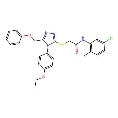 N-(5-chloro-2-methylphenyl)-2-{[4-(4-ethoxyphenyl)-5-(phenoxymethyl)-4H-1,2,4-triazol-3-yl]sulfanyl}acetamide structure