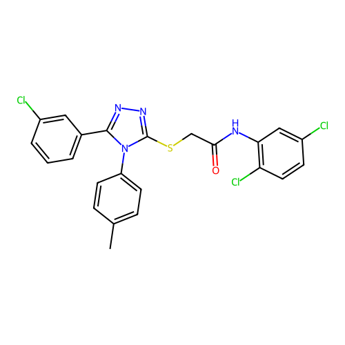 2-{[5-(3-chlorophenyl)-4-(4-methylphenyl)-4H-1,2,4-triazol-3-yl]sulfanyl}-N-(2,5-dichlorophenyl)acetamide structure
