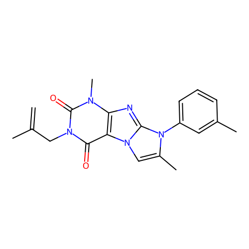 4,7-dimethyl-6-(3-methylphenyl)-2-(2-methylprop-2-enyl)purino[7,8-a]imidazole-1,3-dione structure