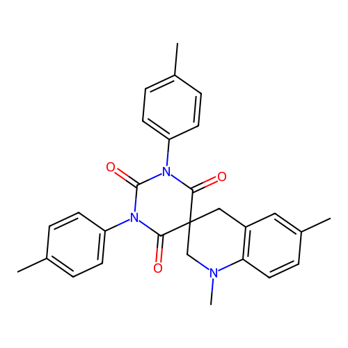 1',6'-dimethyl-1,3-bis(4-methylphenyl)spiro[1,3-diazinane-5,3'-2,4-dihydroquinoline]-2,4,6-trione structure