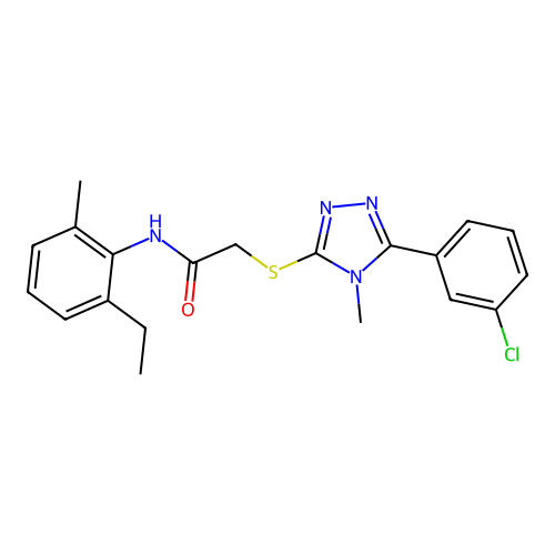 2-{[5-(3-chlorophenyl)-4-methyl-4H-1,2,4-triazol-3-yl]sulfanyl}-N-(2-ethyl-6-methylphenyl)acetamide structure
