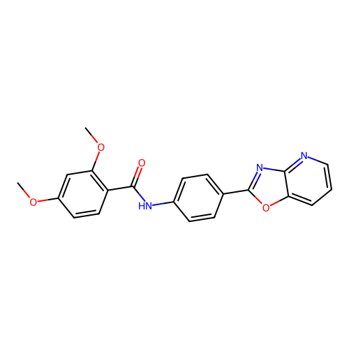 2,4-dimethoxy-N-[4-([1,3]oxazolo[4,5-b]pyridin-2-yl)phenyl]benzamide structure