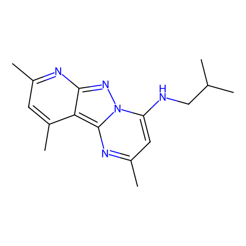 N-isobutyl-2,8,10-trimethylpyrido[2',3':3,4]pyrazolo[1,5-a]pyrimidin-4-amine structure