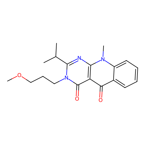 2-isopropyl-3-(3-methoxypropyl)-10-methylpyrimido[4,5-b]quinoline-4,5(3H,10H)-dione structure