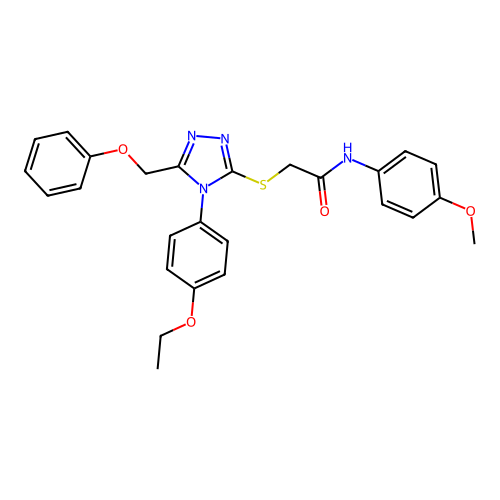 2-{[4-(4-ethoxyphenyl)-5-(phenoxymethyl)-4H-1,2,4-triazol-3-yl]sulfanyl}-N-(4-methoxyphenyl)acetamide structure
