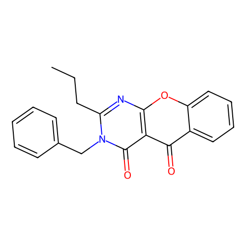 3-benzyl-2-propyl-3H-chromeno[2,3-d]pyrimidine-4,5-dione structure
