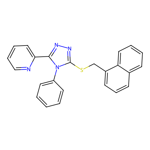 2-[5-(Naphthalen-1-ylmethylsulfanyl)-4-phenyl-1,2,4-triazol-3-yl]pyridine structure