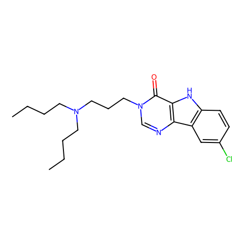 8-chloro-3-[3-(dibutylamino)propyl]-3,5-dihydro-4H-pyrimido[5,4-b]indol-4-one structure
