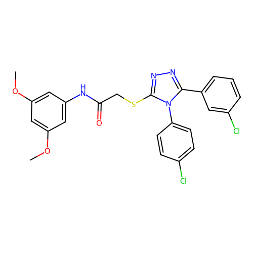 2-{[5-(3-chlorophenyl)-4-(4-chlorophenyl)-4H-1,2,4-triazol-3-yl]sulfanyl}-N-(3,5-dimethoxyphenyl)acetamide structure