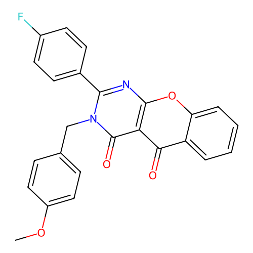 2-(4-fluorophenyl)-3-(4-methoxybenzyl)-3H-chromeno[2,3-d]pyrimidine-4,5-dione structure