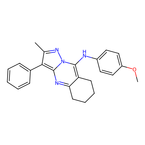 N-(4-methoxyphenyl)-2-methyl-3-phenyl-5,6,7,8-tetrahydropyrazolo[5,1-b]quinazolin-9-amine structure