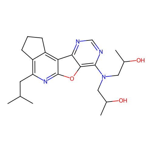 1,1'-((4-isobutyl-2,3-dihydro-1H-cyclopenta[4',5']pyrido[3',2':4,5]furo[3,2-d]pyrimidin-7-yl)azanediyl)bis(propan-2-ol) structure