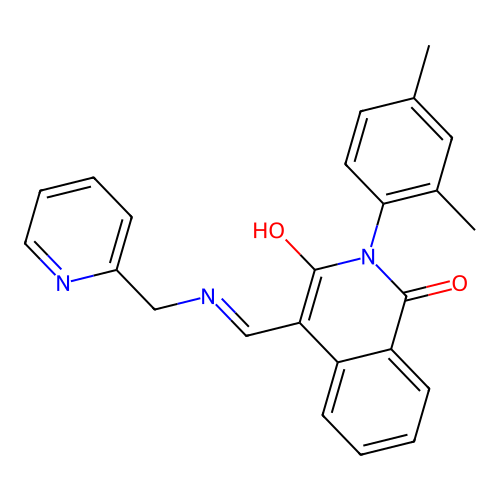 2-(2,4-dimethylphenyl)-4-[(pyridin-2-ylmethylamino)methylidene]isoquinoline-1,3-dione structure
