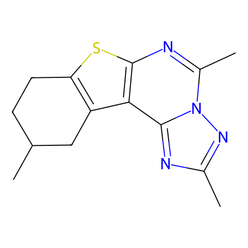 2,5,10-trimethyl-8,9,10,11-tetrahydro[1]benzothieno[3,2-e][1,2,4]triazolo[1,5-c]pyrimidine structure