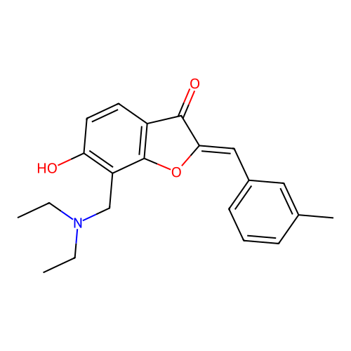 (Z)-7-((diethylamino)methyl)-6-hydroxy-2-(3-methylbenzylidene)benzofuran-3(2H)-one structure