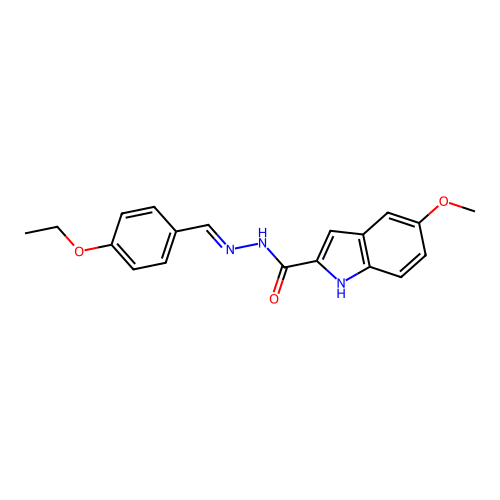N'-[(E)-(4-ethoxyphenyl)methylidene]-5-methoxy-1H-indole-2-carbohydrazide structure