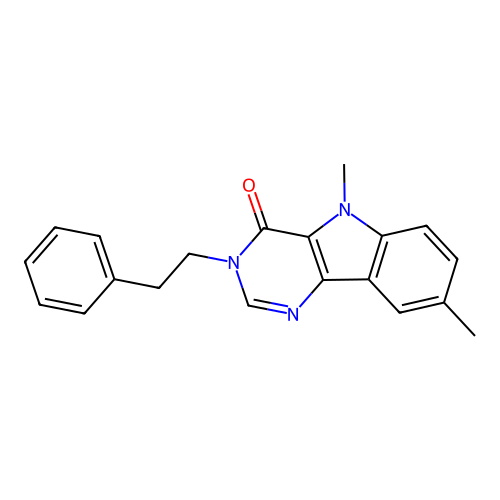 5,8-dimethyl-3-(2-phenylethyl)-3,5-dihydro-4H-pyrimido[5,4-b]indol-4-one structure