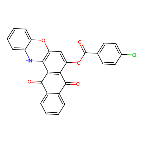 8,13-dioxo-13,14-dihydro-8H-naphtho[2,3-a]phenoxazin-7-yl 4-chlorobenzoate structure