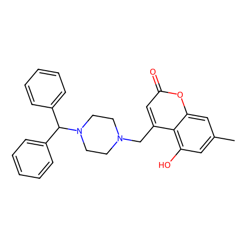4-{[4-(Diphenylmethyl)piperazinyl]methyl}-5-hydroxy-7-methylchromen-2-one structure