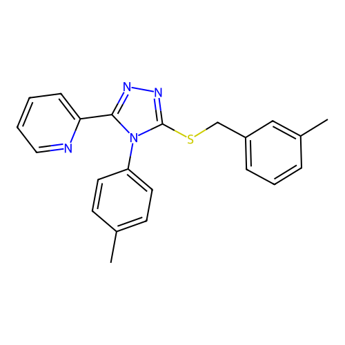 4-(4-Methylphenyl)-3-[(3-methylphenyl)methylthio]-5-(2-pyridyl)-1,2,4-triazole structure