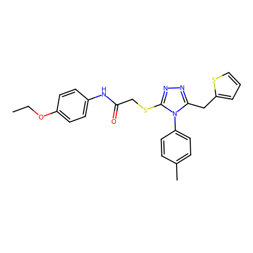 N-(4-ethoxyphenyl)-2-{[4-(4-methylphenyl)-5-(thiophen-2-ylmethyl)-4H-1,2,4-triazol-3-yl]sulfanyl}acetamide structure