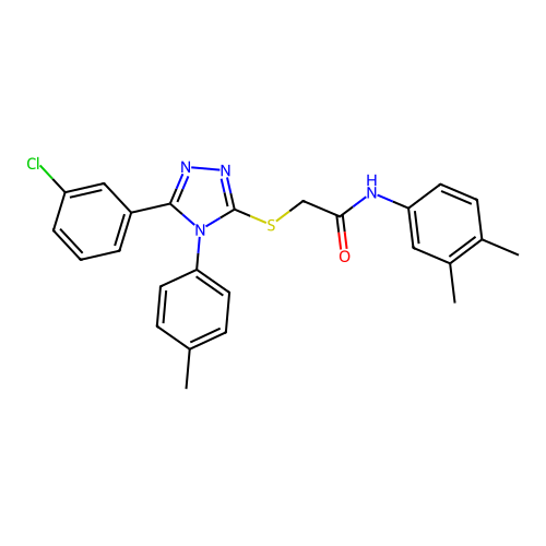 2-{[5-(3-chlorophenyl)-4-(4-methylphenyl)-4H-1,2,4-triazol-3-yl]sulfanyl}-N-(3,4-dimethylphenyl)acetamide structure