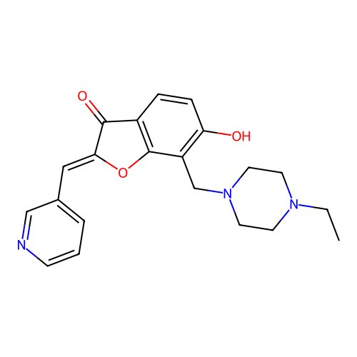 (Z)-7-((4-ethylpiperazin-1-yl)methyl)-6-hydroxy-2-(pyridin-3-ylmethylene)benzofuran-3(2H)-one structure
