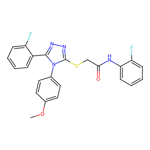 N-(2-fluorophenyl)-2-{[5-(2-fluorophenyl)-4-(4-methoxyphenyl)-4H-1,2,4-triazol-3-yl]sulfanyl}acetamide structure