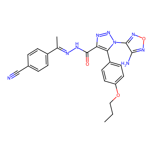 C23H21N9O3 structure